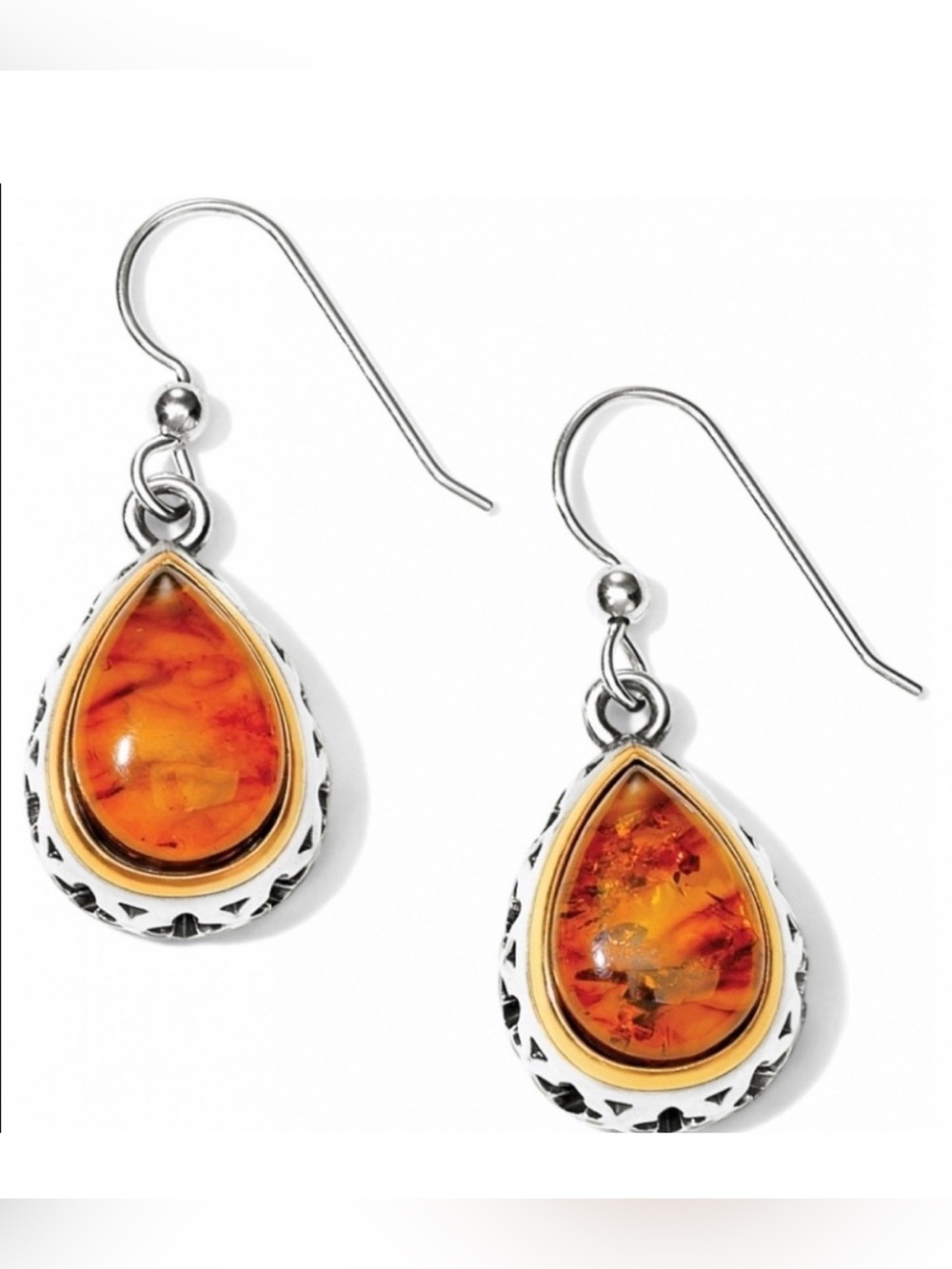 Brighton Bernstein Two Tone Amber Earrings